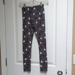 3/$25 George EUC Halloween gray leggins size 10/12 cats ghosts bats pattern